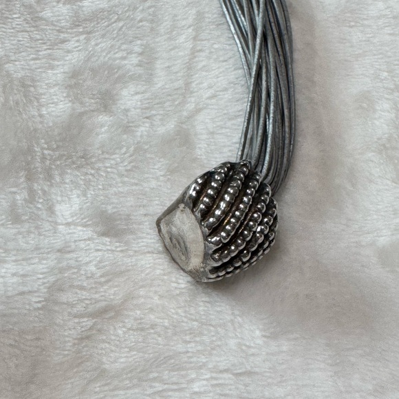 Gray and sterling silver necklace.  Made in Israel. - Picture 7 of 14